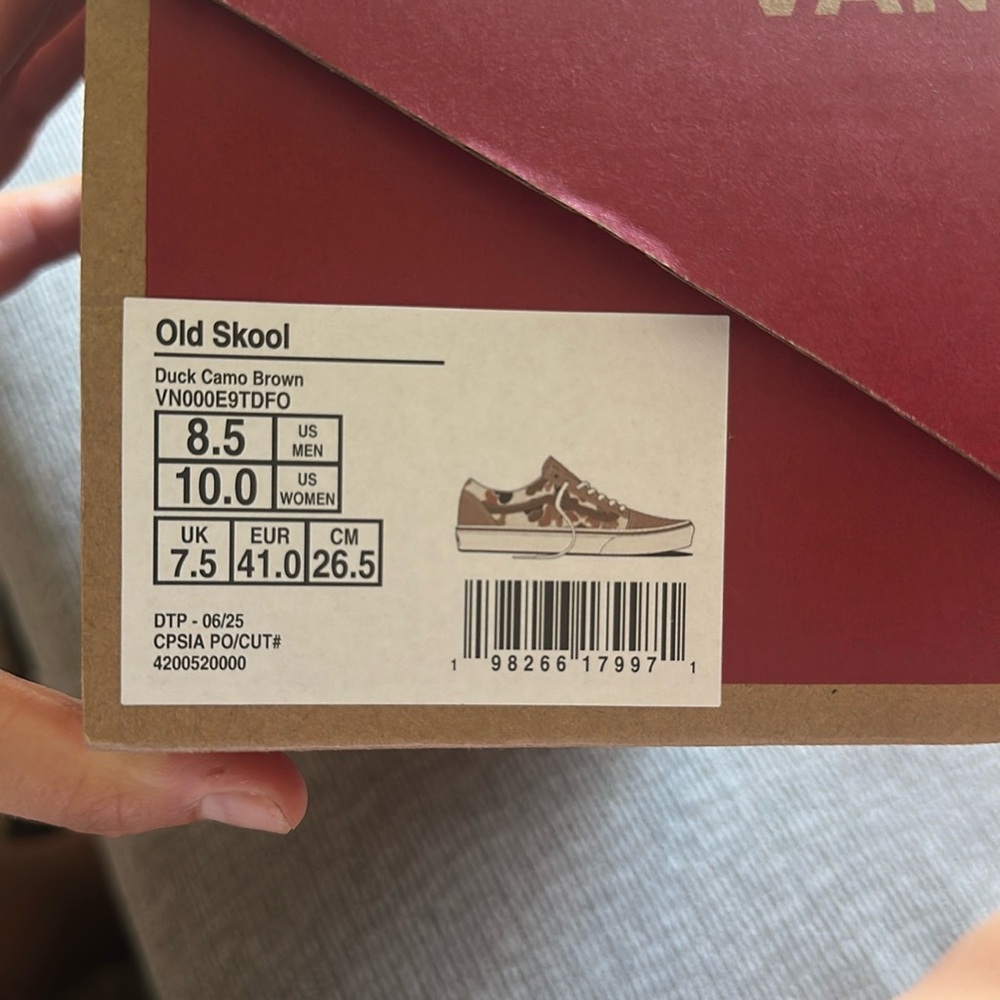 Vans Old Skool Duck Camo Brown VN000E9TDFO men’s size 8.5